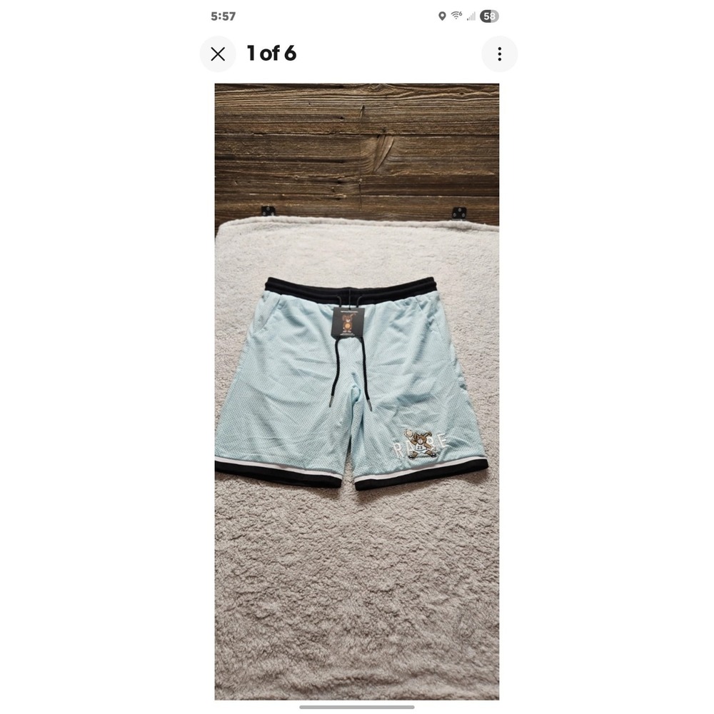 Basketball Mesh Shorts, Size M Play House Collection Co. Light Blue.
